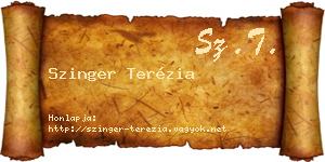 Szinger Terézia névjegykártya